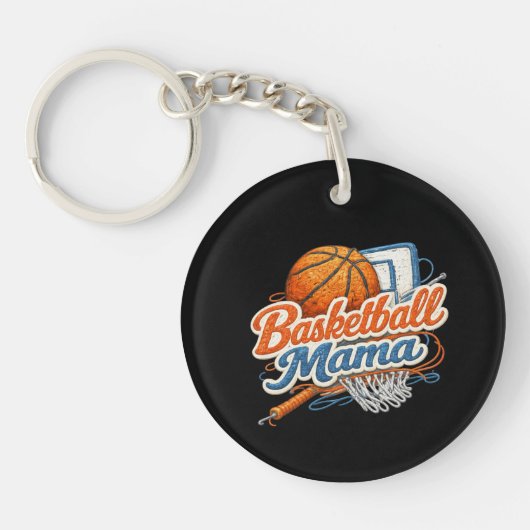 Basketball Mama Personalized Team Keychain Schlüsselanhänger (Vorderseite)