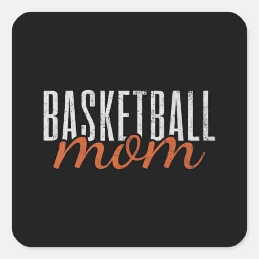 Basketball Mama Quadratischer Aufkleber (Vorderseite)