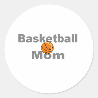 BasketBall-Mama Runder Aufkleber