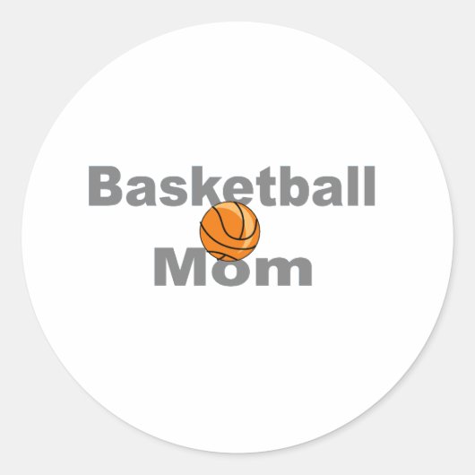 BasketBall-Mama Runder Aufkleber (Vorderseite)