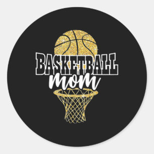 Basketball-Mama Runder Aufkleber