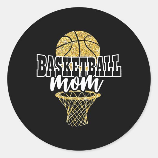 Basketball-Mama Runder Aufkleber (Vorderseite)
