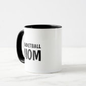 Basketball-Mama, Schwarz-weiße Zwei-Tone-Kaffee-Ta Tasse (Vorderseite Links)