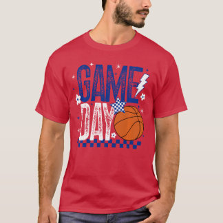 Basketball-Mama Spieltagsabschied Saison Retro Bla T-Shirt