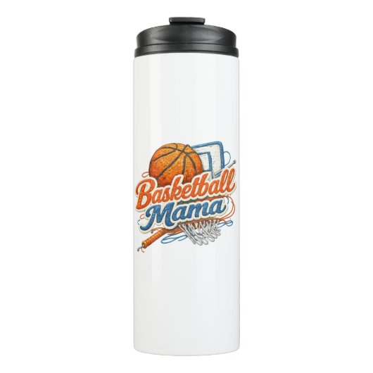 Basketball Mama Travel Mug Thermosbecher (Vorderseite)