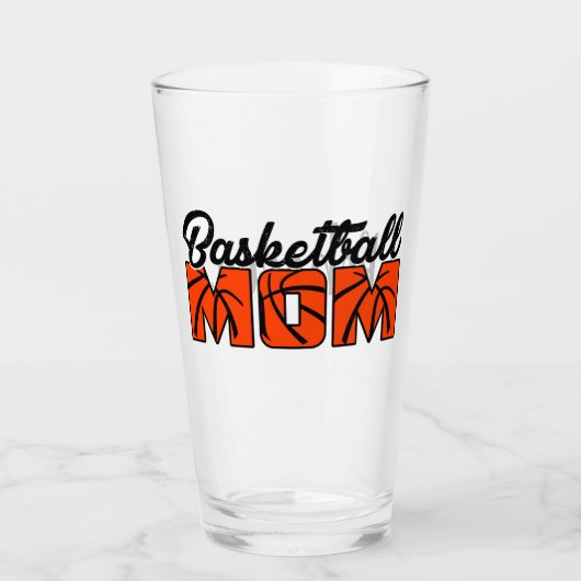 Basketball-Mama und Namensglas Glas (Vorderseite)