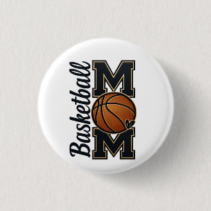 Basketball-Mama Varsity-Stil Gold Sportsteam Spir Button