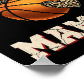Basketball Mamaw Bandana Leopard Herz Fans Mutter Poster (Ecke)