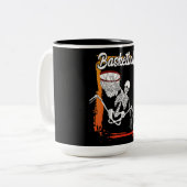Basketball Männer Frauen Kinder Halloween Skelett Zweifarbige Tasse (Vorderseite Links)