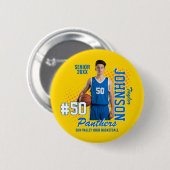 Basketball-Mannschaft Custom Foto Senior Night Spo Button (Vorne & Hinten)