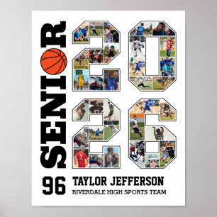 Basketball-Mannschaft Senior 2026 Sportfoto-Collag Poster