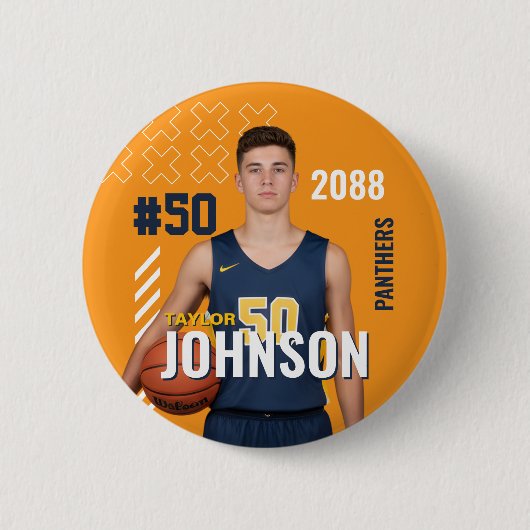 Basketball-Mannschaft Senior Night Benutzerdefinie Button (Vorderseite)