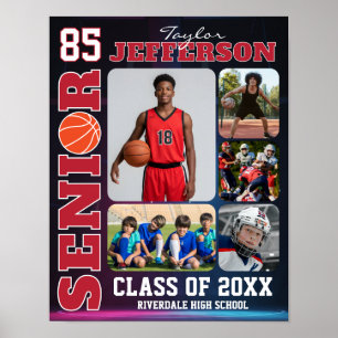 Basketball-Mannschaft Senioren-Foto-Collage Poster