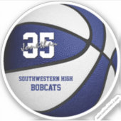 Basketball-Mannschaftsfarben personalisiert Aufkleber (Vorderseite)