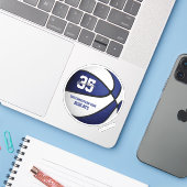 Basketball-Mannschaftsfarben personalisiert Aufkleber (Laptop mit iPhone)
