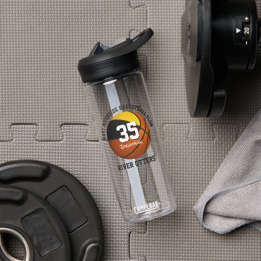 Basketball-Mannschaftsfarben personalisiert Trinkflasche (Fitnessstudio)