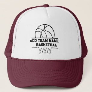 Basketball Mannschaftsname, Personalisierter Baske Truckerkappe