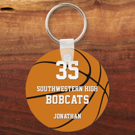 Basketball-Mannschaftsname Schlüsselanhänger (Vorderseite)