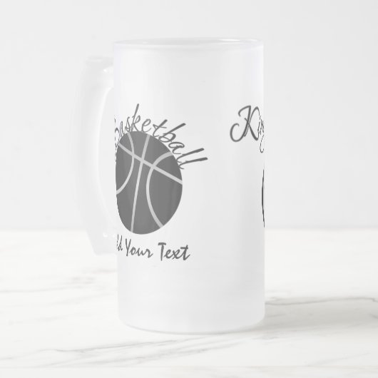 Basketball Mattglas Bierglas (Vorderseite Links)