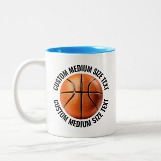Basketball & Medium Text HELLBLAU 325ml Custom Zweifarbige Tasse