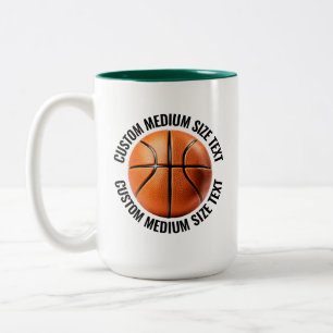 Basketball & Medium Text JÄGERGRÜN 425g Custom Zweifarbige Tasse