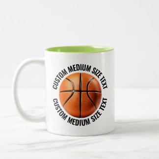 Basketball & Medium Text LIME GRÜN 325ml Custom Zweifarbige Tasse