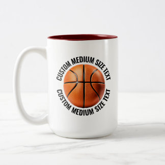 Basketball & Medium Text MAROON 15oz Benutzerdefin Zweifarbige Tasse