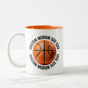 Basketball & Medium Text ORANGE 11oz Benutzerdefin Zweifarbige Tasse