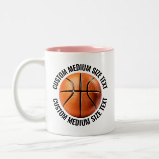 Basketball & Medium Text PINK 11oz Benutzerdefinie Zweifarbige Tasse