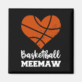 Basketball Meemaw Fun Basketball Herz Oma Mee Magnet (Vorne)