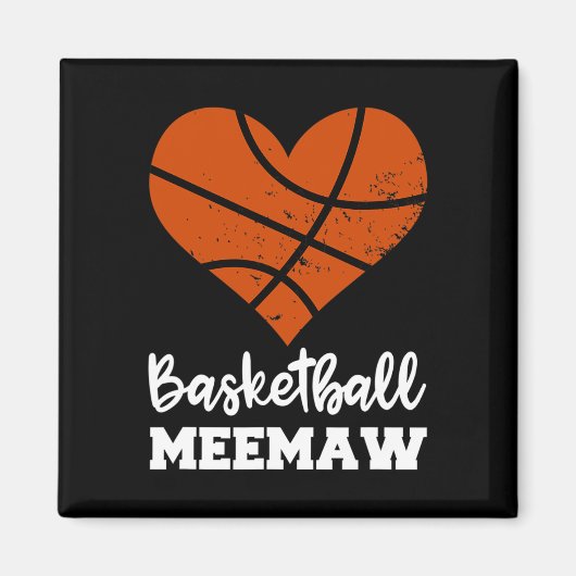 Basketball Meemaw Fun Basketball Herz Oma Mee Magnet (Vorne)