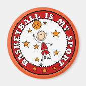Basketball Meine Sportkleidung und Geschenke Magnet (Vorne)