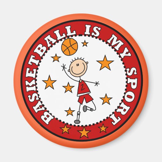 Basketball Meine Sportkleidung und Geschenke Magnet (Vorne)