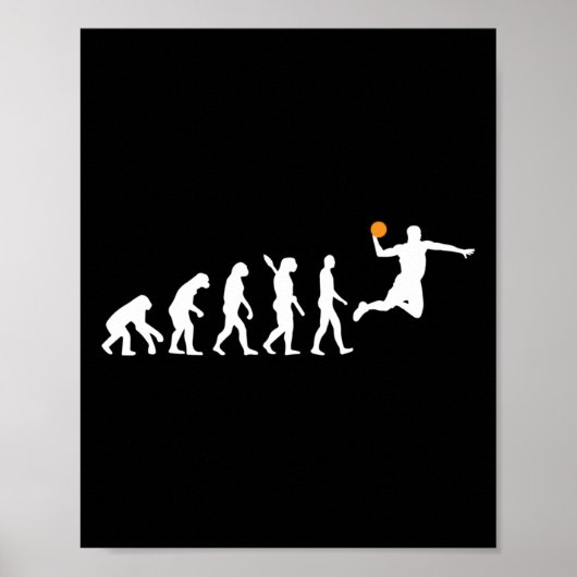 Basketball - menschliche Evolution Darwin Poster (Vorne)