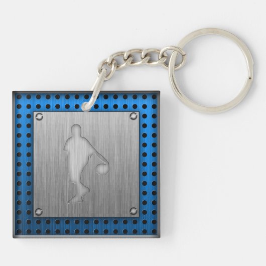 Basketball; Metallblick Schlüsselanhänger (Rückseite)