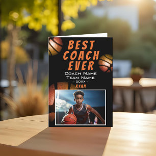Basketball Metallfoto Bester Trainer Aller Zeiten Dankeskarte