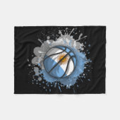 Basketball mit argentinischer Flagge Fleecedecke (Vorderseite (Horizontal))