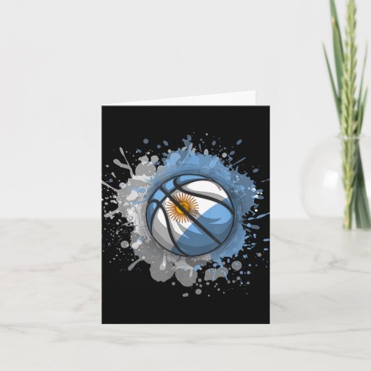 Basketball mit argentinischer Flagge Karte (Vorderseite)