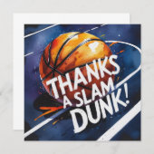 Basketball mit Ball Dank an den Slam Dunk Dankeskarte (Vorne/Hinten)