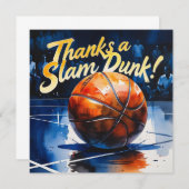 Basketball mit Ball Dank an den Slam Dunk Dankeskarte (Vorne/Hinten)