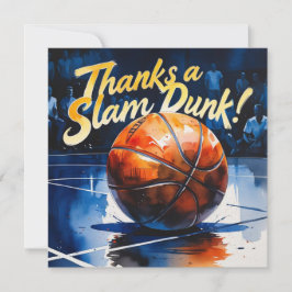 Basketball mit Ball Dank an den Slam Dunk Dankeskarte