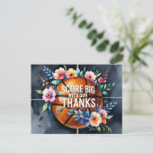 Basketball mit Ball Dank einer Slam-Dunk-Hochzeit Postkarte (Stehend Vorderseite)