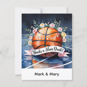 Basketball mit Ball Danke für einen knallharten Sl Postkarte