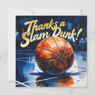 Basketball mit Ball Danke für einen Slam Dunk