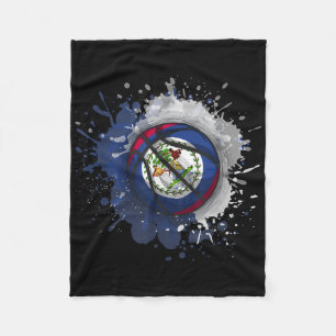 Basketball mit Belize-Flagge Fleecedecke