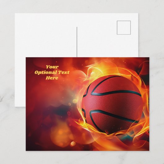 Basketball mit benutzerdefiniertem Text Postkarte (Vorne/Hinten)
