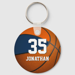 Basketball mit Blau- und Orangenfarben Schlüsselanhänger