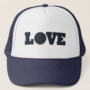 Basketball mit blauer Liebe Truckerkappe