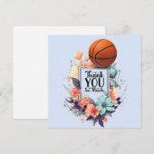 Basketball mit Blume Dankeskarte (Vorne/Hinten)