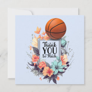 Basketball mit Blume Dankeskarte